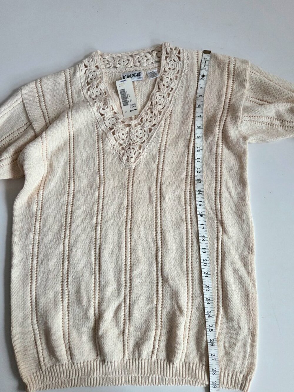 Vintage 1990s Maggie Sears Old New Stock New with Tag Cotton Rami Blend Sweater - Picture 7 of 7